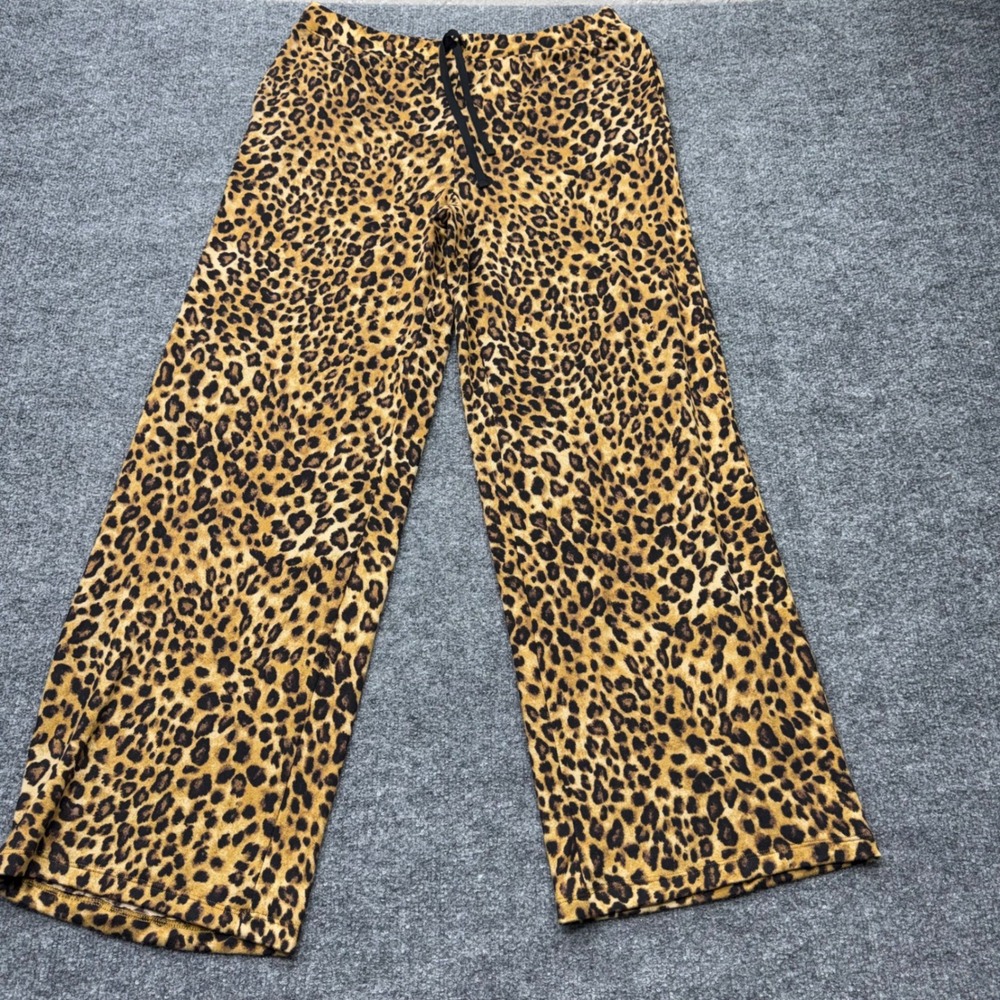 Lauren Ralph Lauren Womens Black Leopard Print RLL Logo Lounge Set Medium - Picture 11 of 13